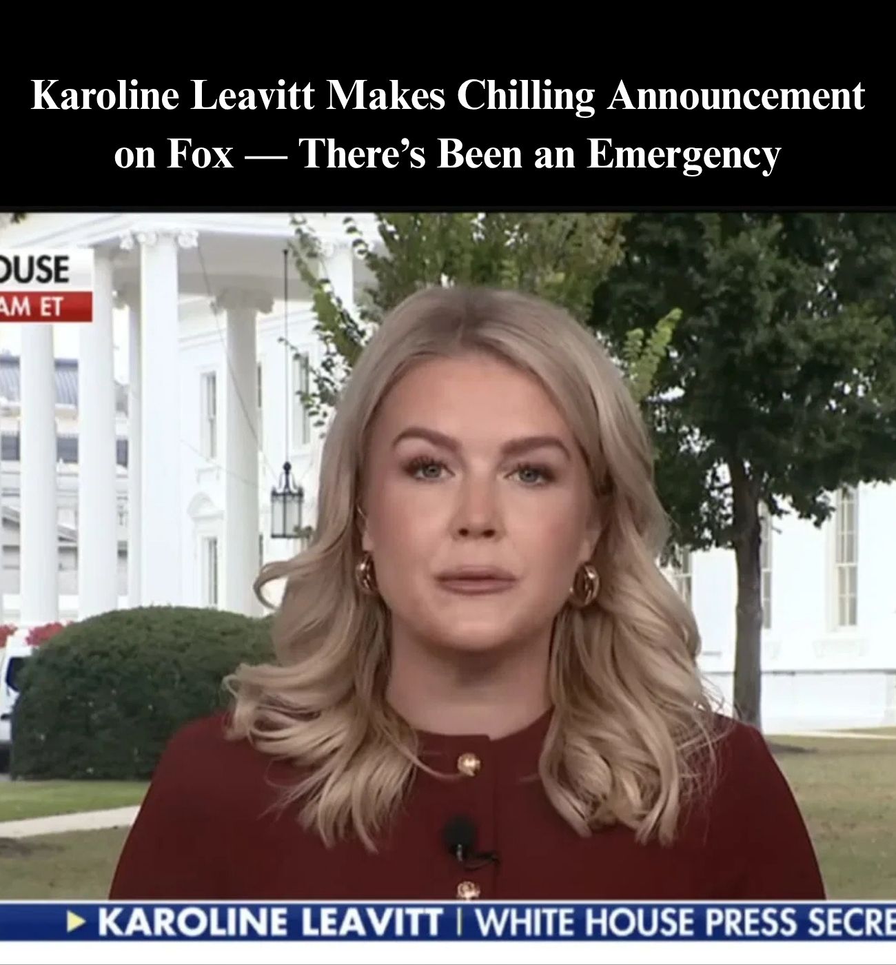 White House Press Secretary Karoline Leavitt announces emergency regarding Iran terrorism resolution on Fox News