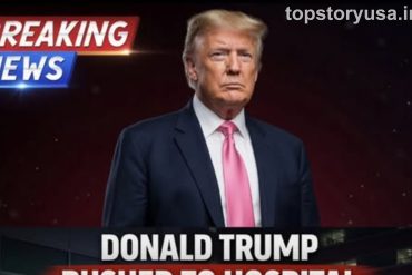 Breaking news graphic showing political figure with hospital emergency room scene illustrating misinformation health claims