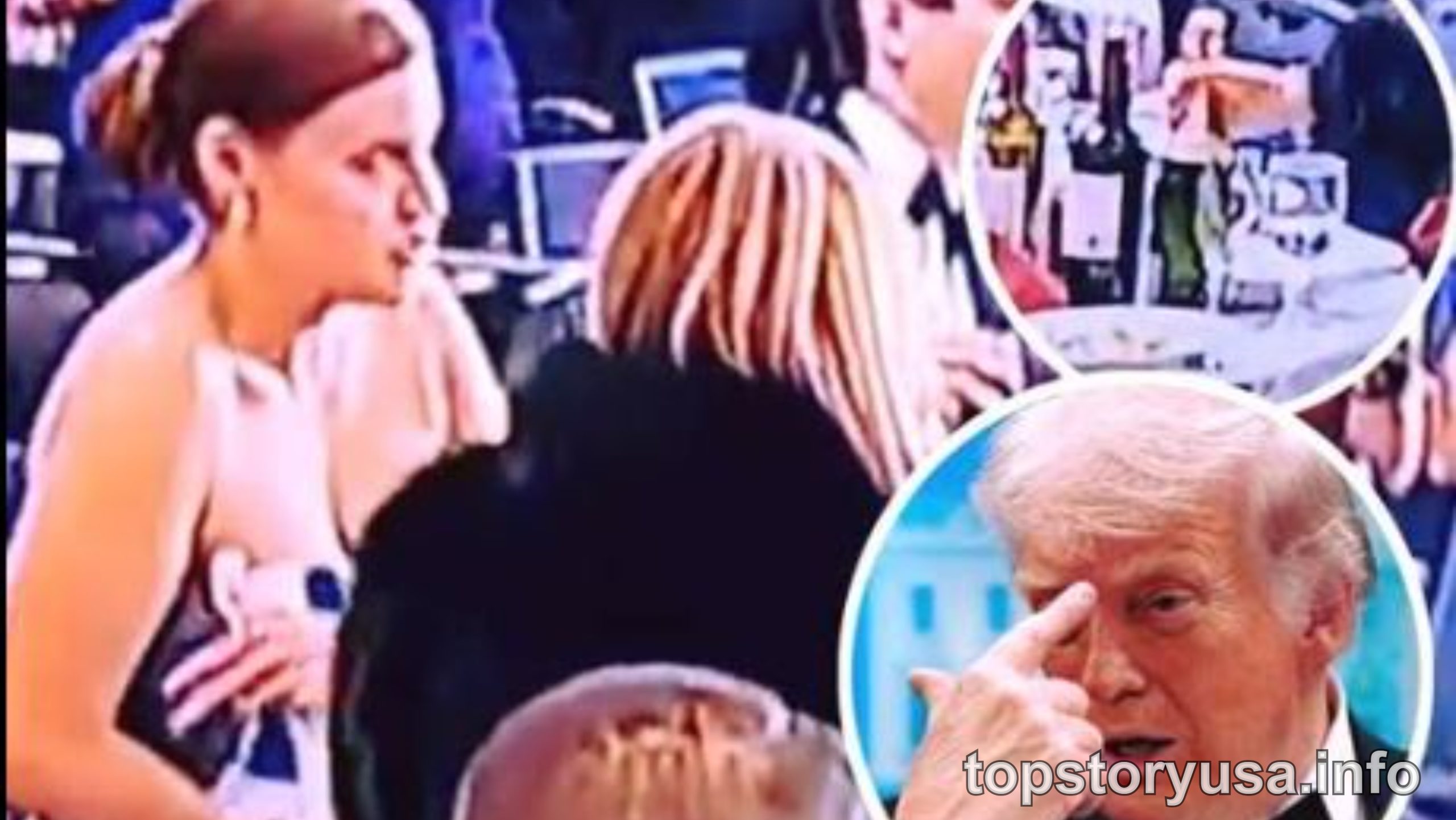 Unverified video Washington incident showing woman at event with inset image of political figure