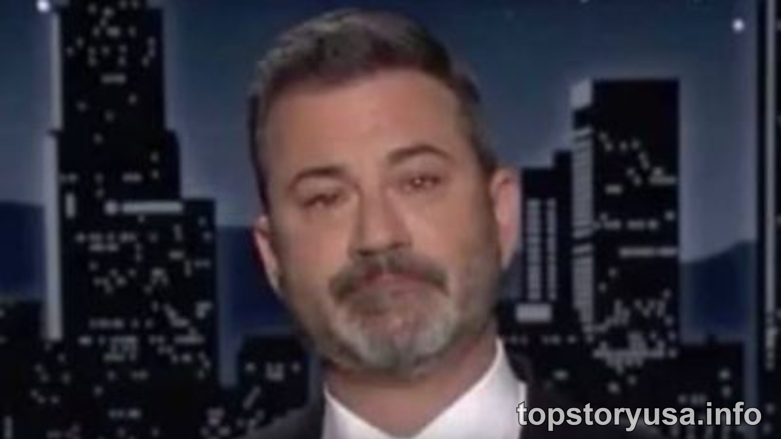 ABC pulls Jimmy Kimmel Live off air without explanation - late night host in studio setting with city skyline backdrop