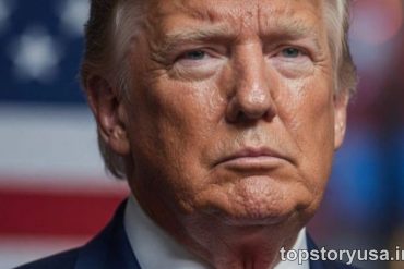 Donald Trump serious expression with American flag background - Breaking news about signed executive order