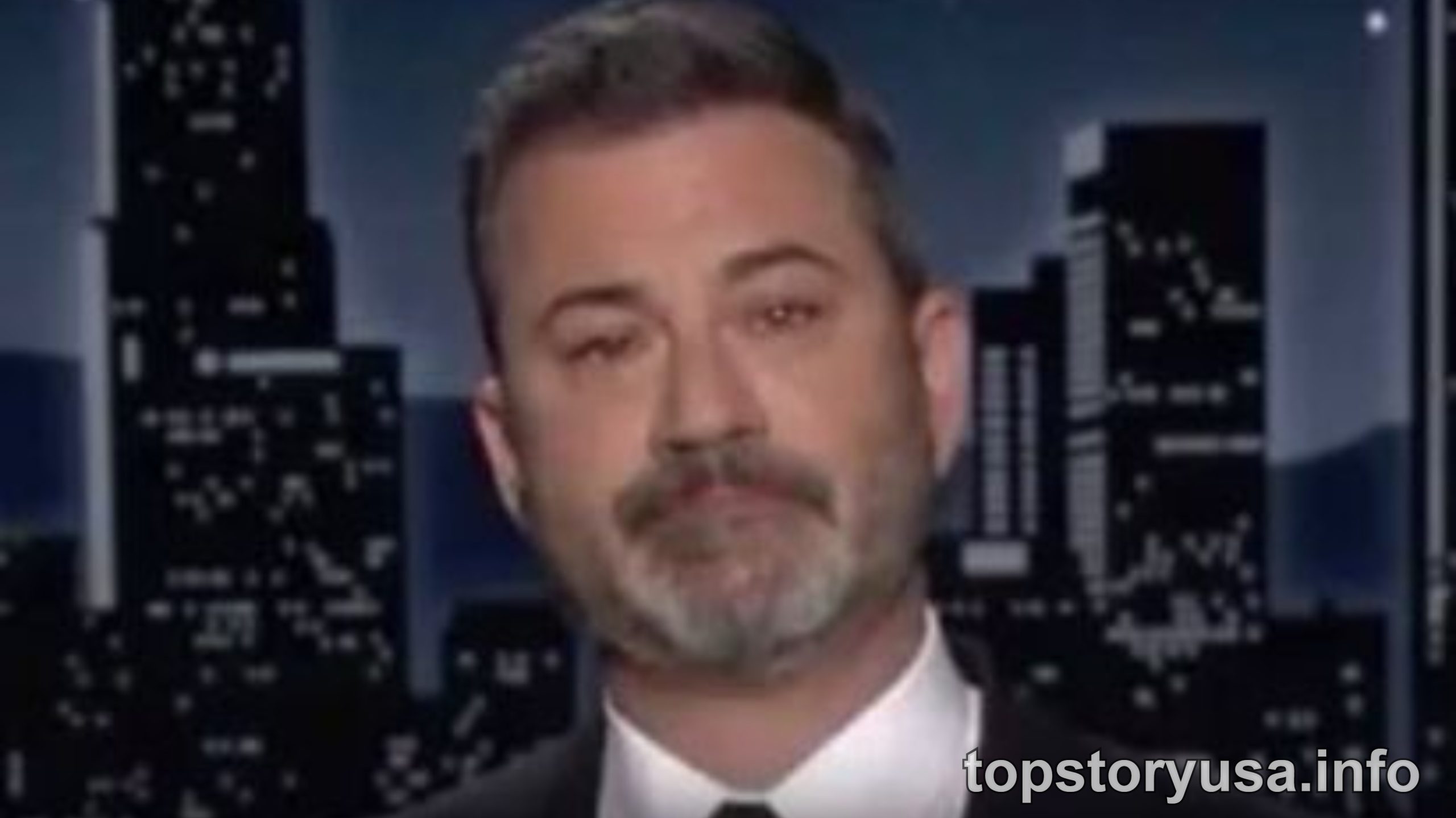 ABC pulls Jimmy Kimmel Live off air without explanation - late night host in studio setting with city skyline backdrop