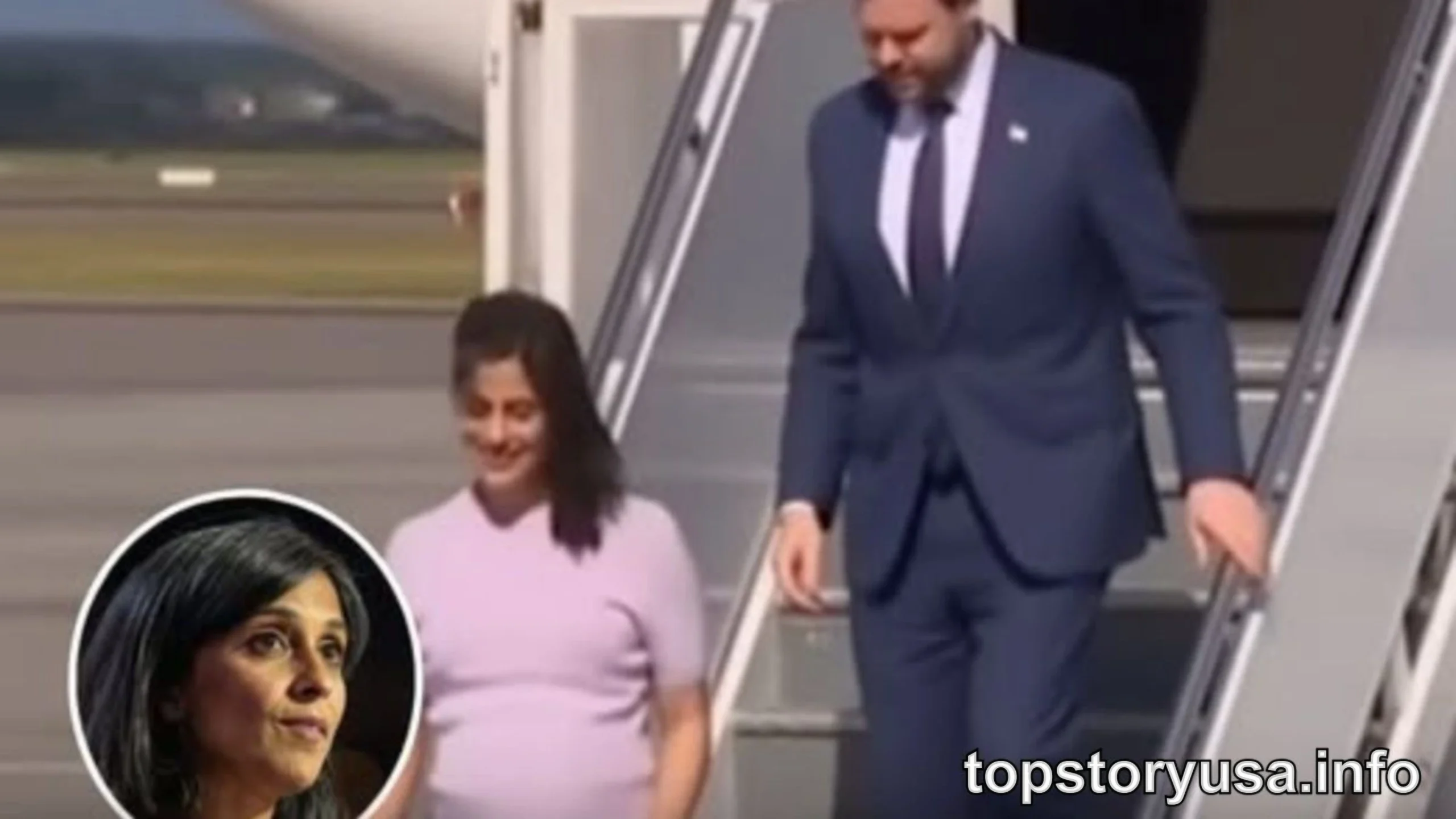 Video of JD Vance and wife Usha exiting plane in Hungary goes viral after viewers spot odd detail